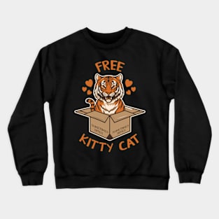 Free Kitty Cat Sometimes Bites Crewneck Sweatshirt